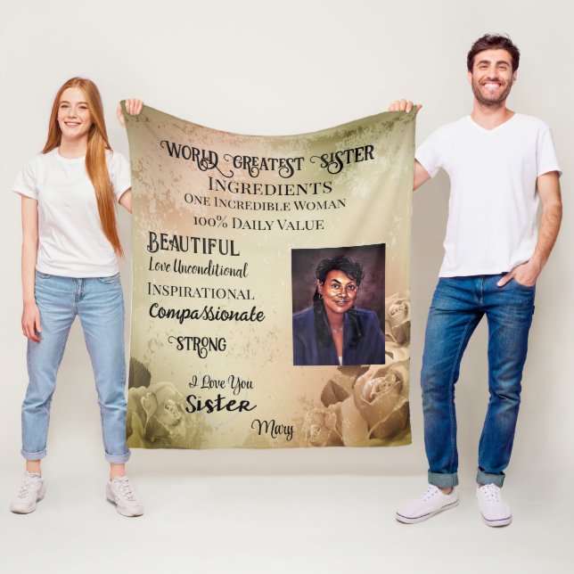 World Greatest Sister Fleece Blanket (In Situ)