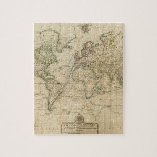 World Hand Coloured map Jigsaw Puzzle