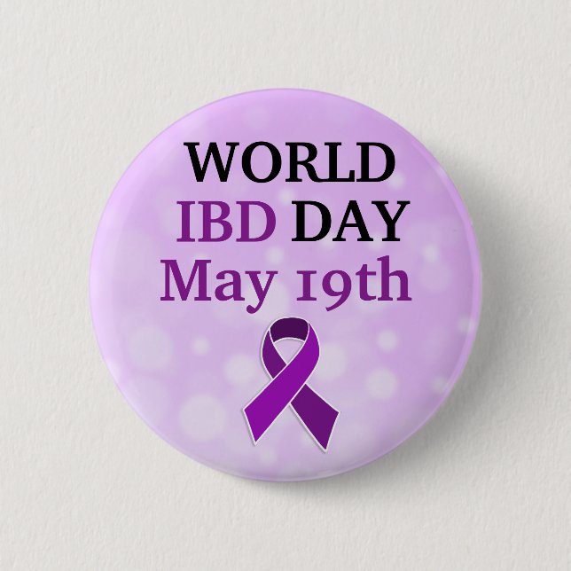 World IBD Day Awareness Ribbon 6 Cm Round Badge (Front)