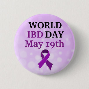 World IBD Day Awareness Ribbon 6 Cm Round Badge