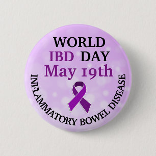 World IBD Day Awareness Ribbon 6 Cm Round Badge