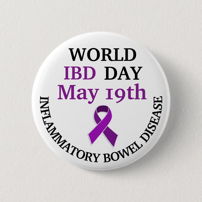 World IBD Day Awareness Ribbon 6 Cm Round Badge (Front)