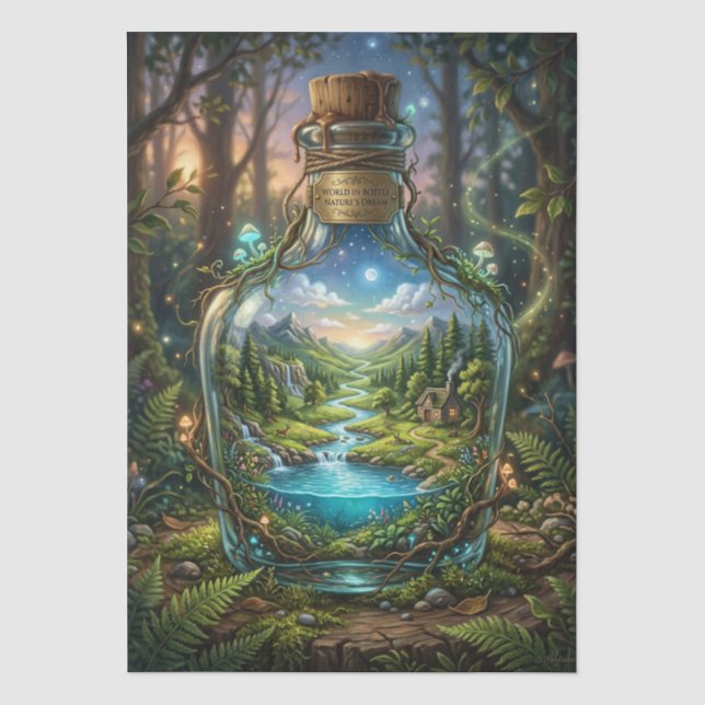 World in Bottle – Nature’s Dream Tissue Paper (Front)
