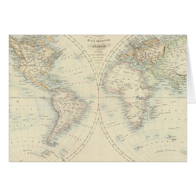 World in Hemispheres (Front Horizontal)