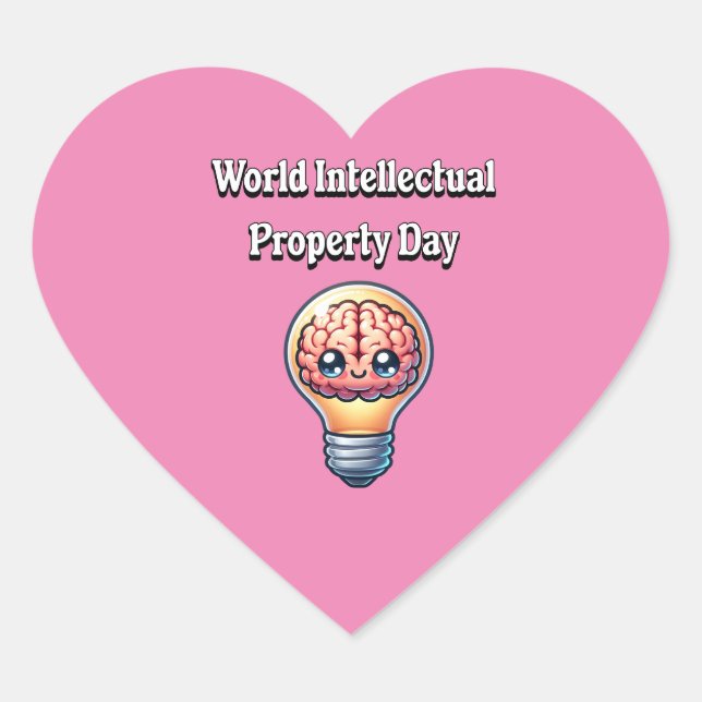 World Intellectual Property Day Heart Sticker (Front)