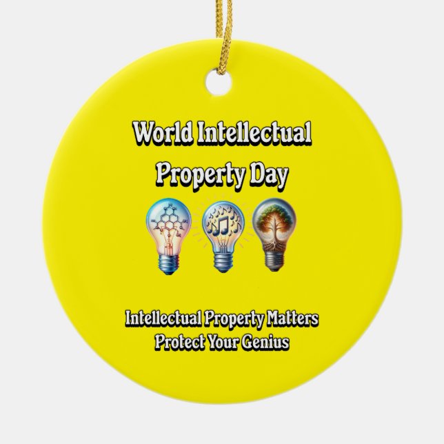 World Intellectual Property Day:Protect The Genius Ceramic Tree Decoration (Front)