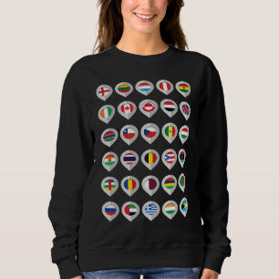 World International Flags of the Countries of the Sweatshirt