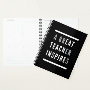 World International Teachers Day Eat Teach Inspire Planner