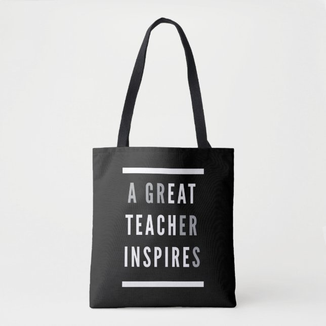 World International Teachers Day Eat Teach Inspire Tote Bag (Front)