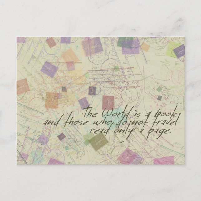 World is a book Postcard (Front)