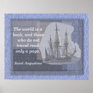 World is a book - Saint Augustine - quote print
