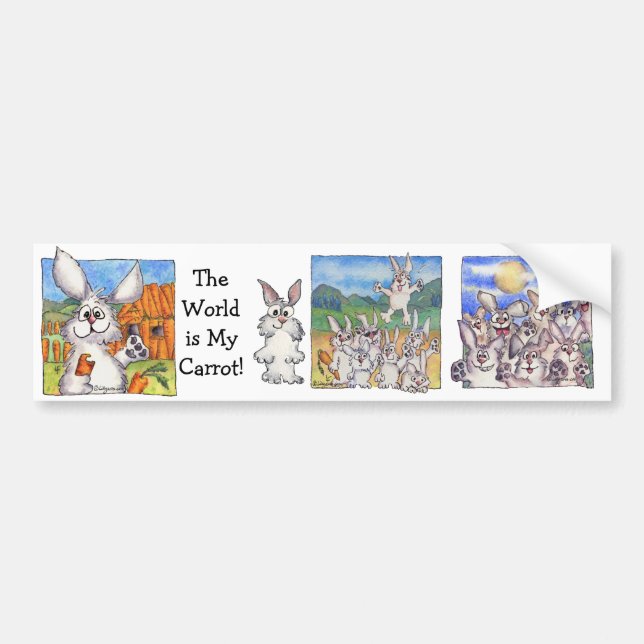 World Is My Carrot Bumper Sticker (Front)