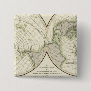 World isodynamic lines 15 cm square badge
