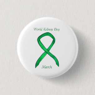 World Kidney Day Awareness Ribbon Pin Button