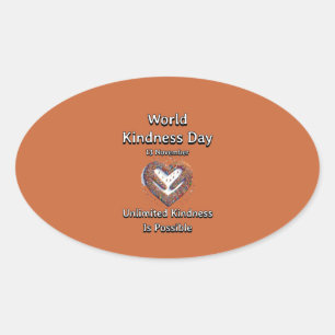 World Kindness Day. Unlimited Kindness Oval Sticker