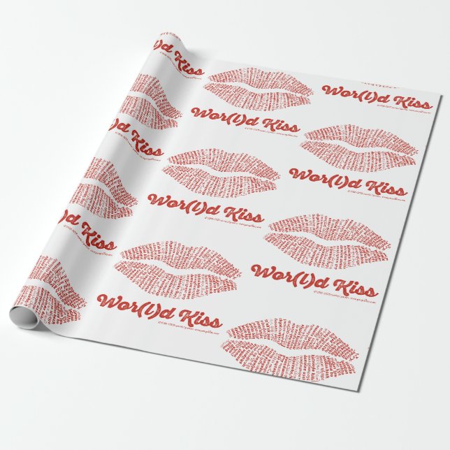 World Kiss Wrapping Paper (Unrolled)