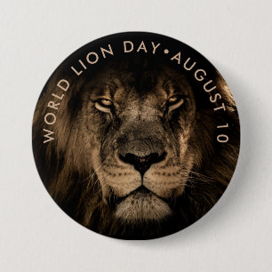 World Lion Day 7.5 Cm Round Badge