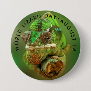World Lizard Day, chameleon 7.5 Cm Round Badge