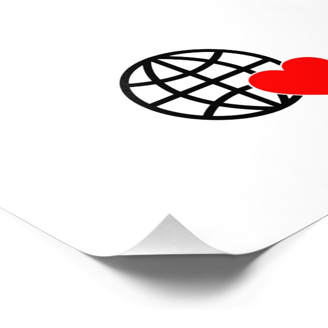 World Love Globe Icon | Heart Earth Summer Design Photo Print (Corner)