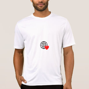 World Love Globe Icon   Heart Earth Summer Design T-Shirt