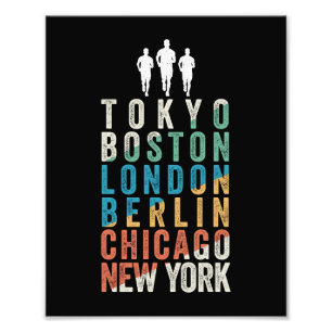World Major Marathon Cities Photo Print