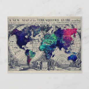 world map 15 postcard