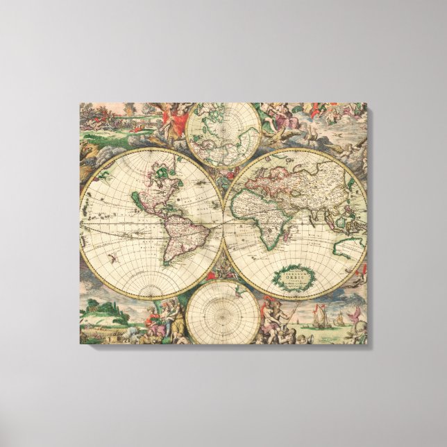 World Map 1671 Canvas Print (Front)