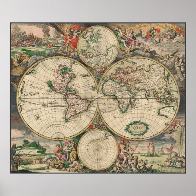 World Map 1671 Poster (Front)