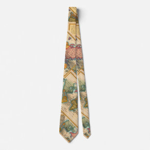 World Map 1700s Antique Continents Tie