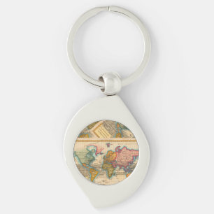 World Map 1780 Bonne Antique Planisphere  Key Ring