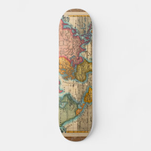 World Map 1780 Bonne Antique Planisphere  Skateboard