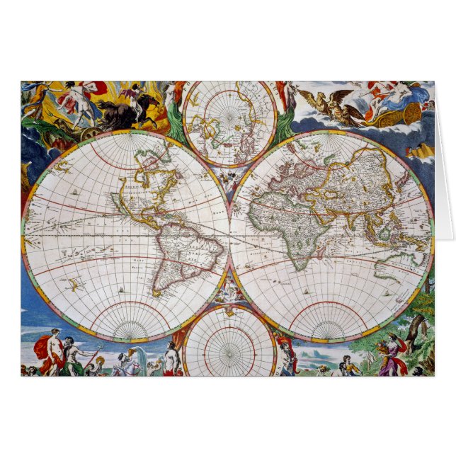WORLD MAP, 17th CENTURY (Front Horizontal)