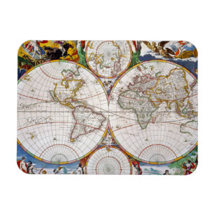 WORLD MAP, 17th CENTURY Magnet