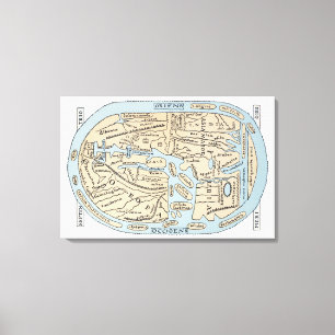 WORLD MAP 2ND CENTURY CANVAS PRINT