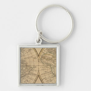 World Map 3 Key Ring