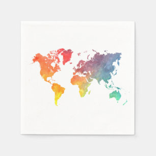 world map 5 napkin