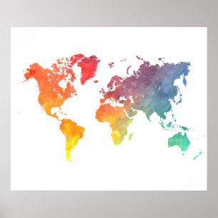world map 5 poster