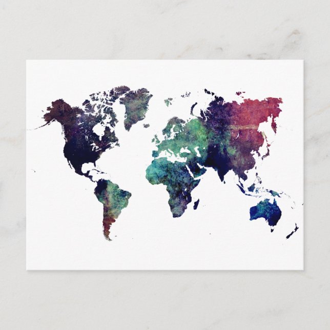 world map 6 postcard (Front)