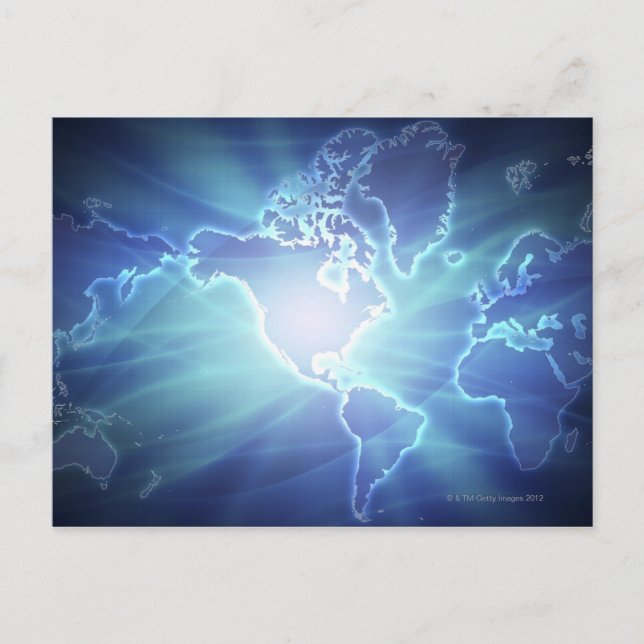 World Map 6 Postcard (Front)