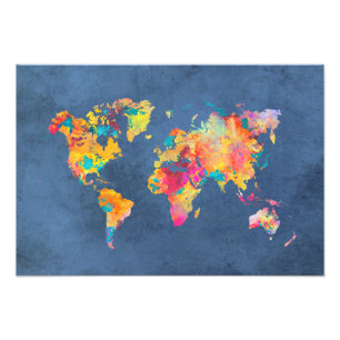 world map 8 photo print