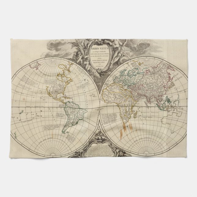 World Map 8 Tea Towel (Horizontal)