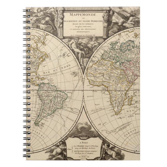 World Map 9 Spiral Notebook (Front)