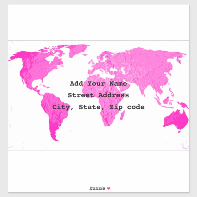 World Map Abstract Pink Purple White Art Traveller (Sheet)