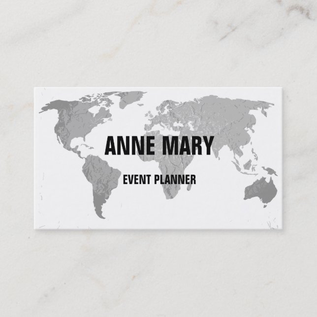 World Map Abstract Wedding Makeup Artist Salon Spa Business Card (Front)