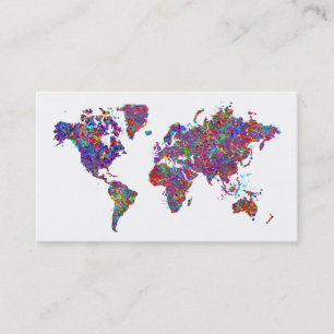World Map, Action Painting Business Card