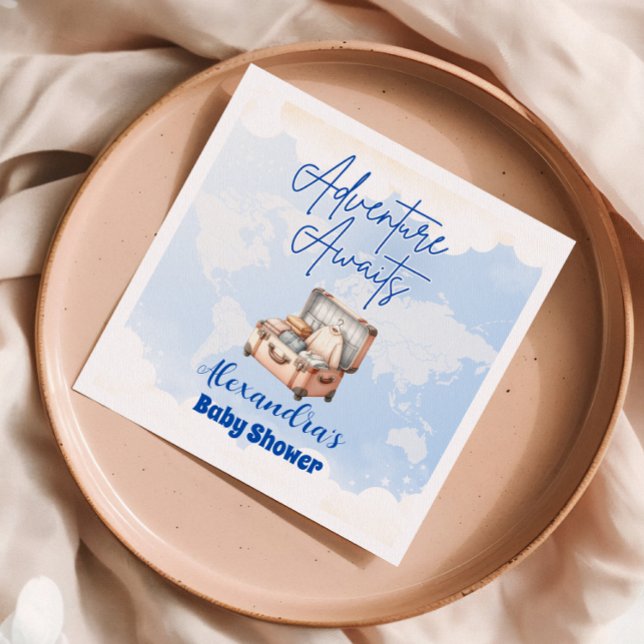 World Map Adventure AwaitsBaby Shower Napkin (Creator Uploaded)