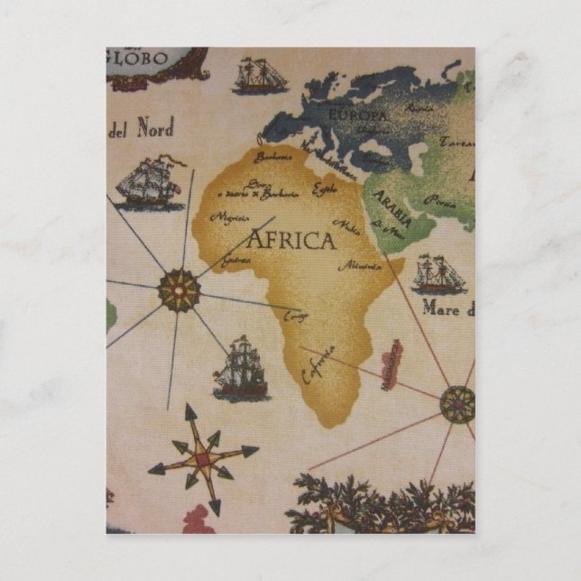World Map - Africa Postcard (Front)