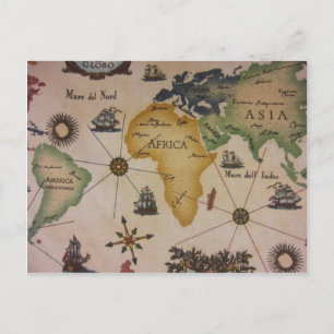 World Map - Africa Postcard