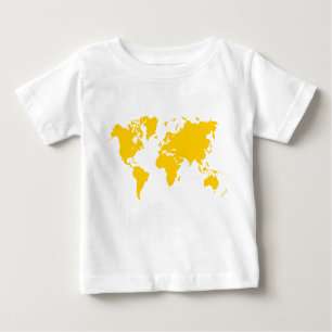 World Map - Amber Baby T-Shirt