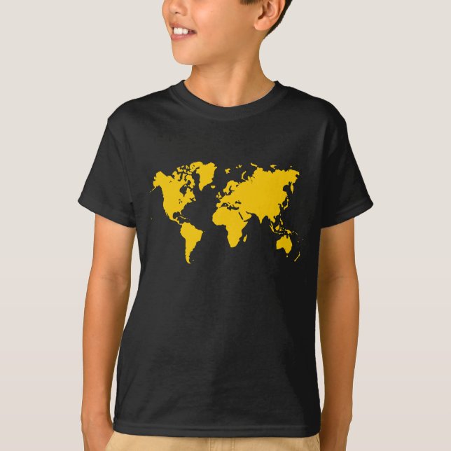 World Map - Amber T-Shirt (Front)